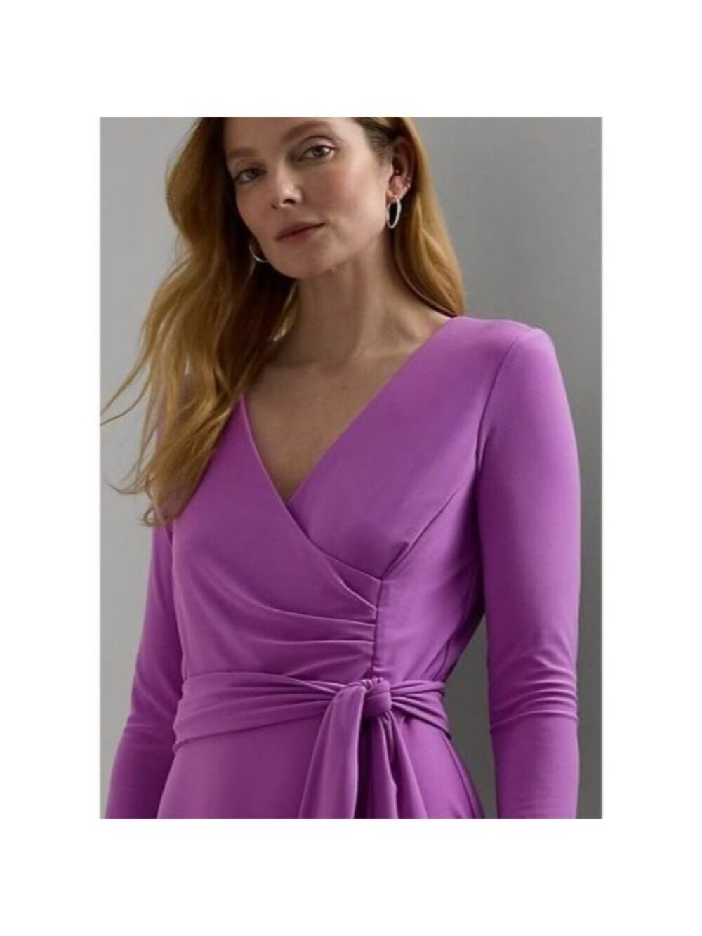 NEW Lauren Ralph Lauren Women's 16P Surplice Jersey Dress NWT $145 - Picture 4 of 5
